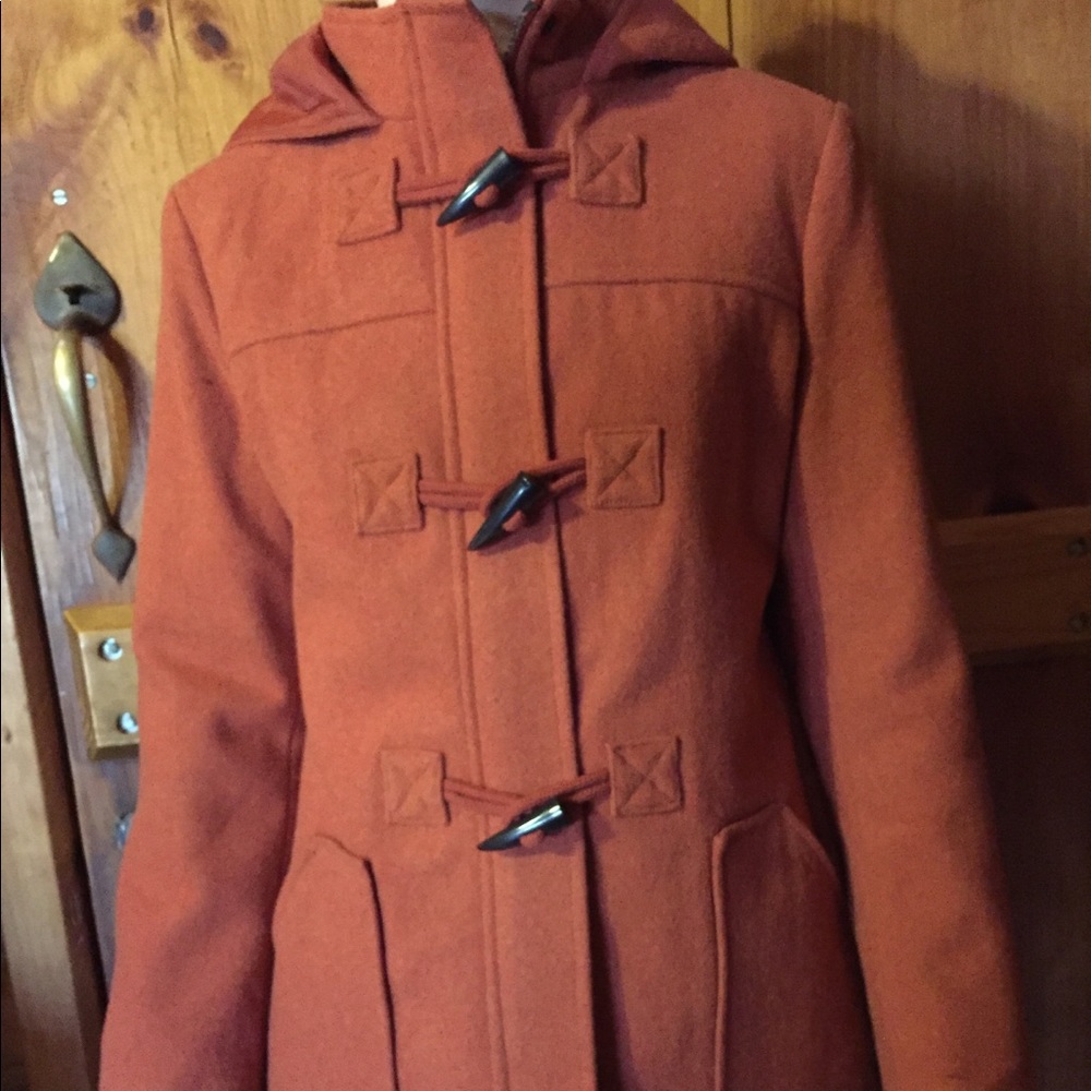 Burnt Orange Toggle Coat